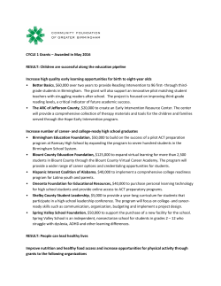 CYCLE 1 Grants &ndash; Awarded in May 2016 RESULT: Children are