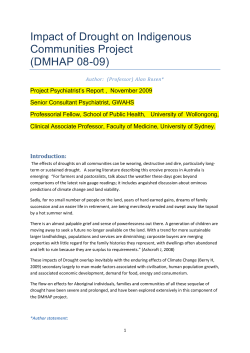 Impact of Drought on Indigenous Communities Project (DMHAP 08-09)