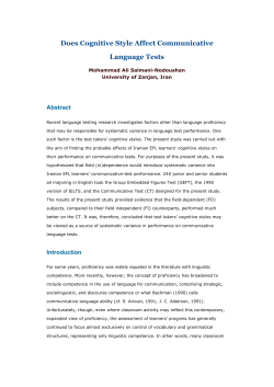 Does Cognitive Style Affect Communicative Language Tests