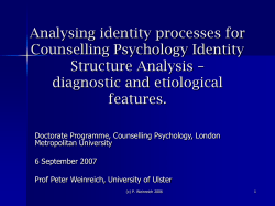 Analysing identity processes for Counselling Psychology, Identity