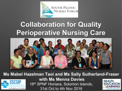 Collaboration for Quality Perioperative Nursing Care