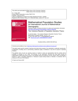 Mathematical Population Studies