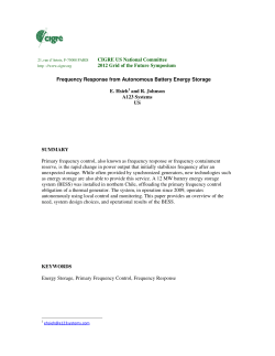 Frequency Response from Autonomous Battery Energy Storage E