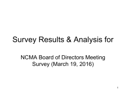 NCMA Board of Directors Meeting Survey (March 19, 2016)