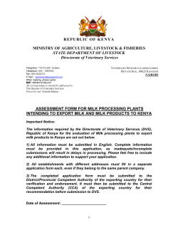 MINISTRY OF LIVESTOCK DEVELOPMENT