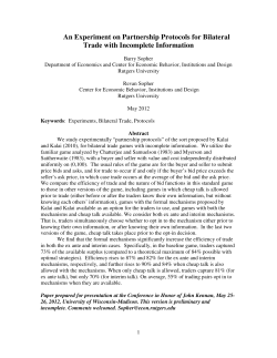 An Experiment on Partnership Protocols for Bilateral Trade with