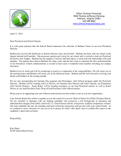 Announcement Letter Preschool Director Selection