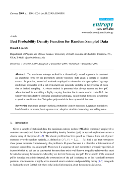 Best Probability Density Function for Random Sampled Data