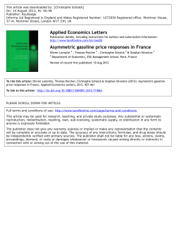 Asymmetric gasoline price responses in France