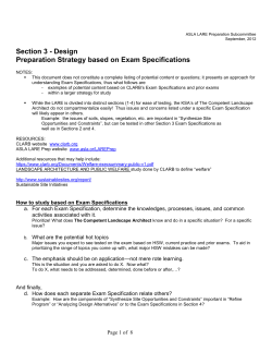 Section 3 - Design Preparation Strategy based on Exam Specifications