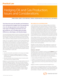 Hedging Oil and Gas Production: Issues and