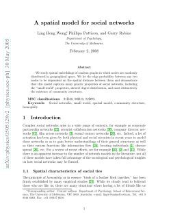 A spatial model for social networks