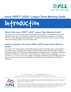 Jr.FLL Team Meeting Guide - first lego league greece