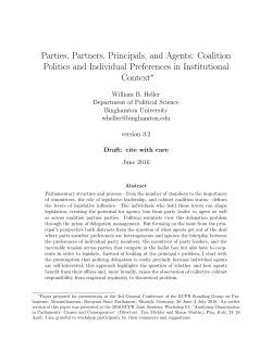 Parties, Partners, Principals, and Agents: Coalition Politics and