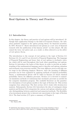 2 Real Options in Theory and Practice