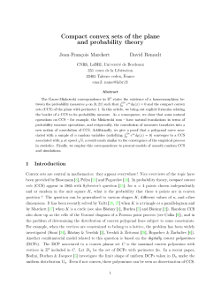 Compact convex sets of the plane and probability theory