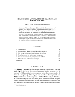 HOLOMORPHIC ACTIONS, KUMMER EXAMPLES, AND ZIMMER