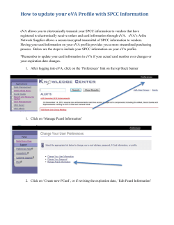 Setting up SPCC Information on eVA Profile