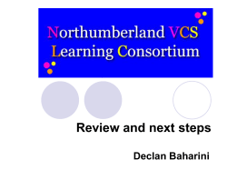 Review and next steps - Northumberland Community Development