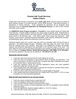 Intake Criteria - Charles Hall Youth Services