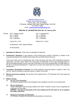 Minutes - Bewerley Parish Council