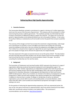 Delivering More High Quality Apprenticeships