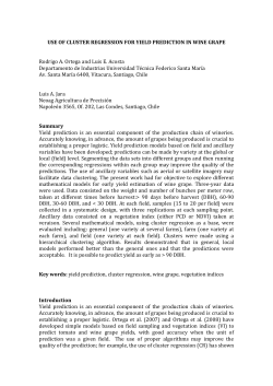 use of cluster regression for yield prediction in wine grape