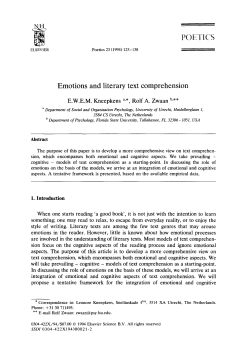 POETICS Emotions and literary text comprehension