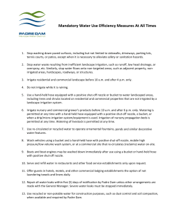 Mandatory Water Use Efficiency Measures At All Times