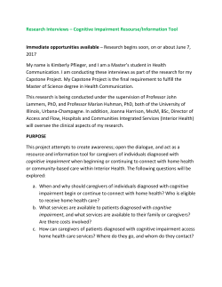 Research Interviews – Cognitive Impairment Resourse/Information