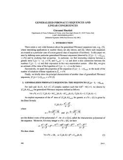 GENERALIZED FIBONACCI SEQUENCES AND LINEAR