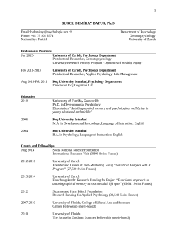 CV Dr. Burcu Demiray - Department of Psychology