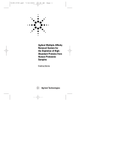 Agilent Multiple Affinity Removal System for the Depletion of High