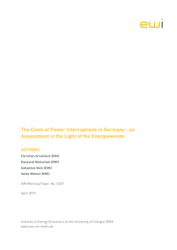 The Costs of Power Interruptions in Germany