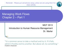 Managing Work Flows and Conducting Job Analysis Chapter 2