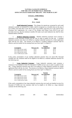 Industrial Rates - City of Perryville