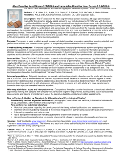ACLS-5 - Allen Cognitive Level Screen Assessment