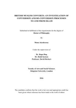 british muslim converts: an investigation of conversion and de