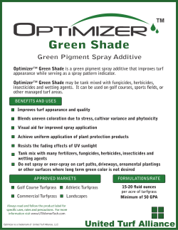 Optimizer &reg; Green Shade Sell Sheet
