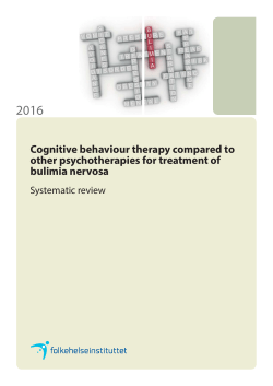 Cognitive behaviour therapy compared to other psychotherapies for