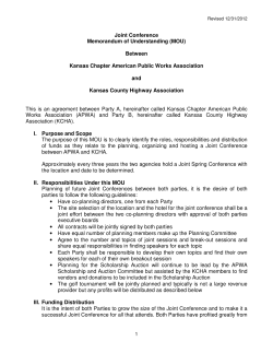 Joint Conference Memorandum of Understanding (MOU) Between