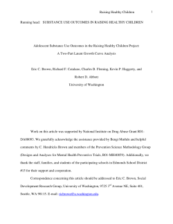 SUBSTANCE USE OUTCOMES IN RAISING HEALTHY