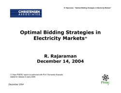 Optimal Bidding Strategies in Electricity Markets*