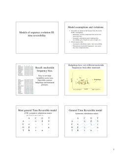 Models of sequence evolution III: time reversibility Model