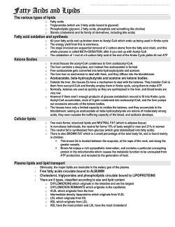 Fatty Acids and Lipids