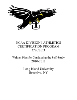 NCAA DIVISION I ATHLETICS CERTIFICATION PROGRAM CYCLE