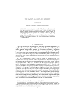 THE MACKEY ANALOGY AND K-THEORY One of the triumphs of