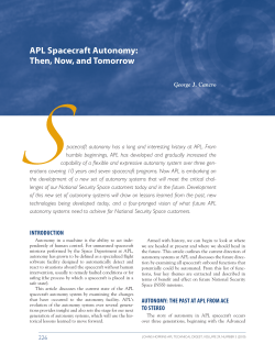 APL Spacecraft Autonomy - The Johns Hopkins University Applied