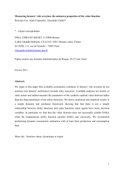 Measuring farmers` risk aversion: the unknown properties of the