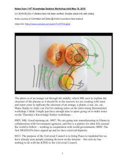 Notes from 114th Knowledge Seekers Workshop held May 19, 2016